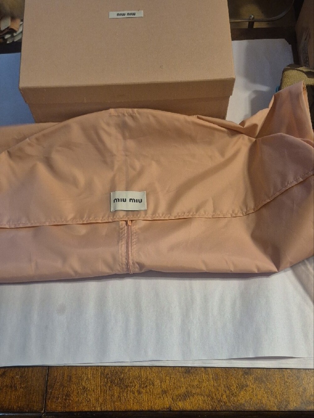 Miu Miu 4 Piece Bundle Pale Blush Garment bag. NWOT - Picture 3 of 5